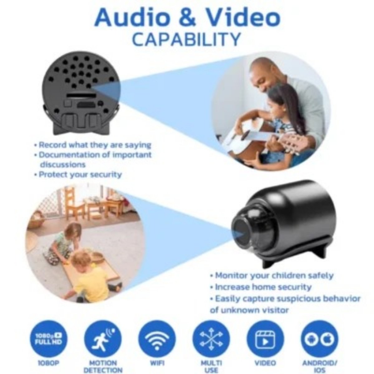 GFOUK™ Minieye Nanny Cam Full HD ( Non- rechargable) - Image 3