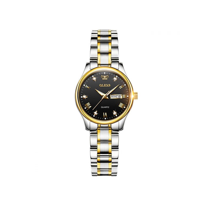 Olevs 5563 – Silver Women's Watch (black dial) - Image 3