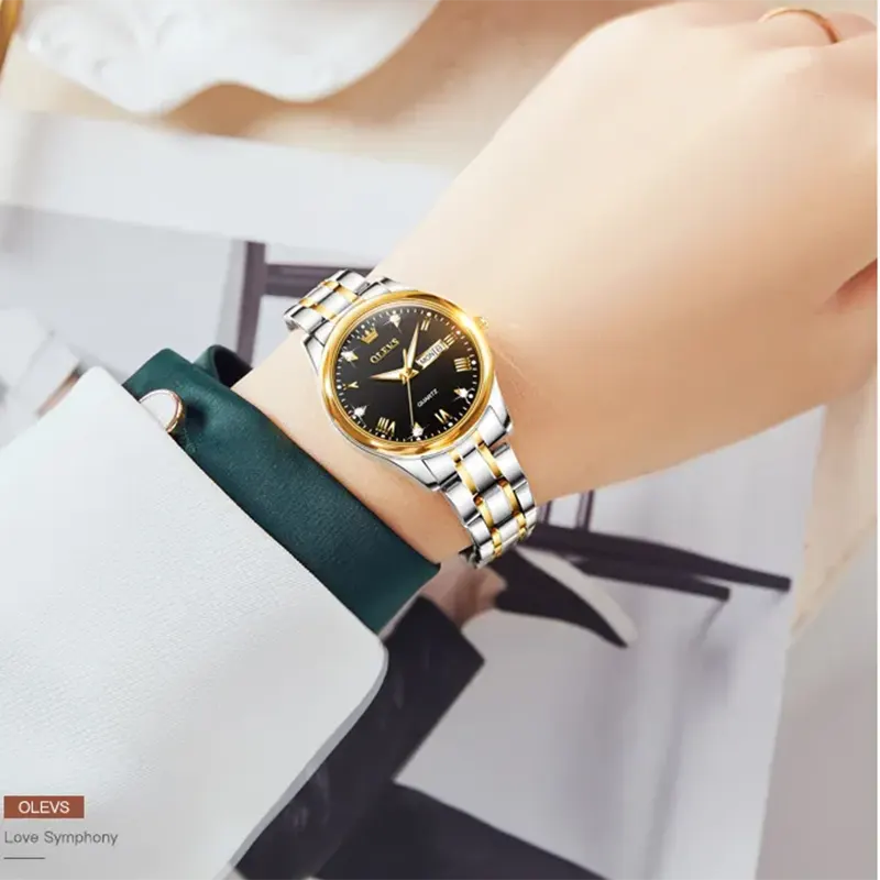 Olevs 5563 – Silver Women's Watch (black dial) - Image 6