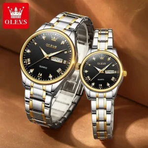 Olevs 5563 – Silver Women's Watch (black dial)