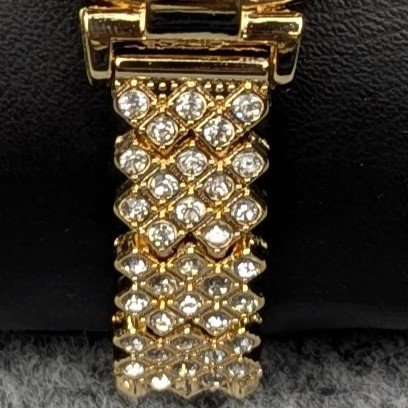 Luxury Golden Stone Studded Ladies Quartz Watch – Stylish & Elegant Design (White Dial) - Image 2