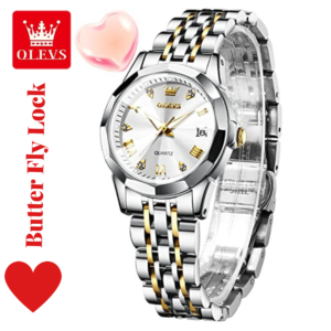 Butterfly Lock OLEVS Watch for Women Silver