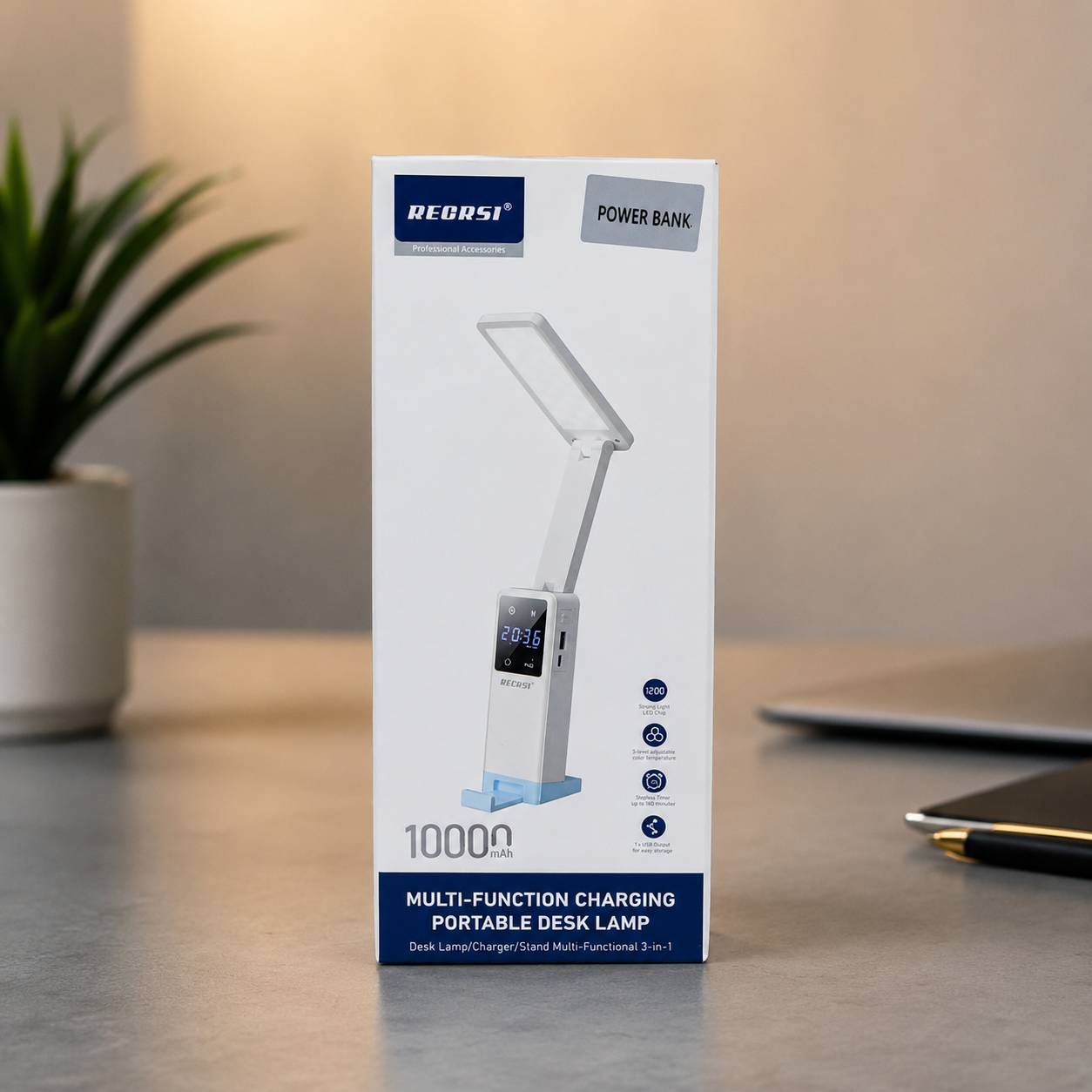 RECRSI 3-in-1 Smart Desk Lamp with 10000mAh Power Bank - Image 2