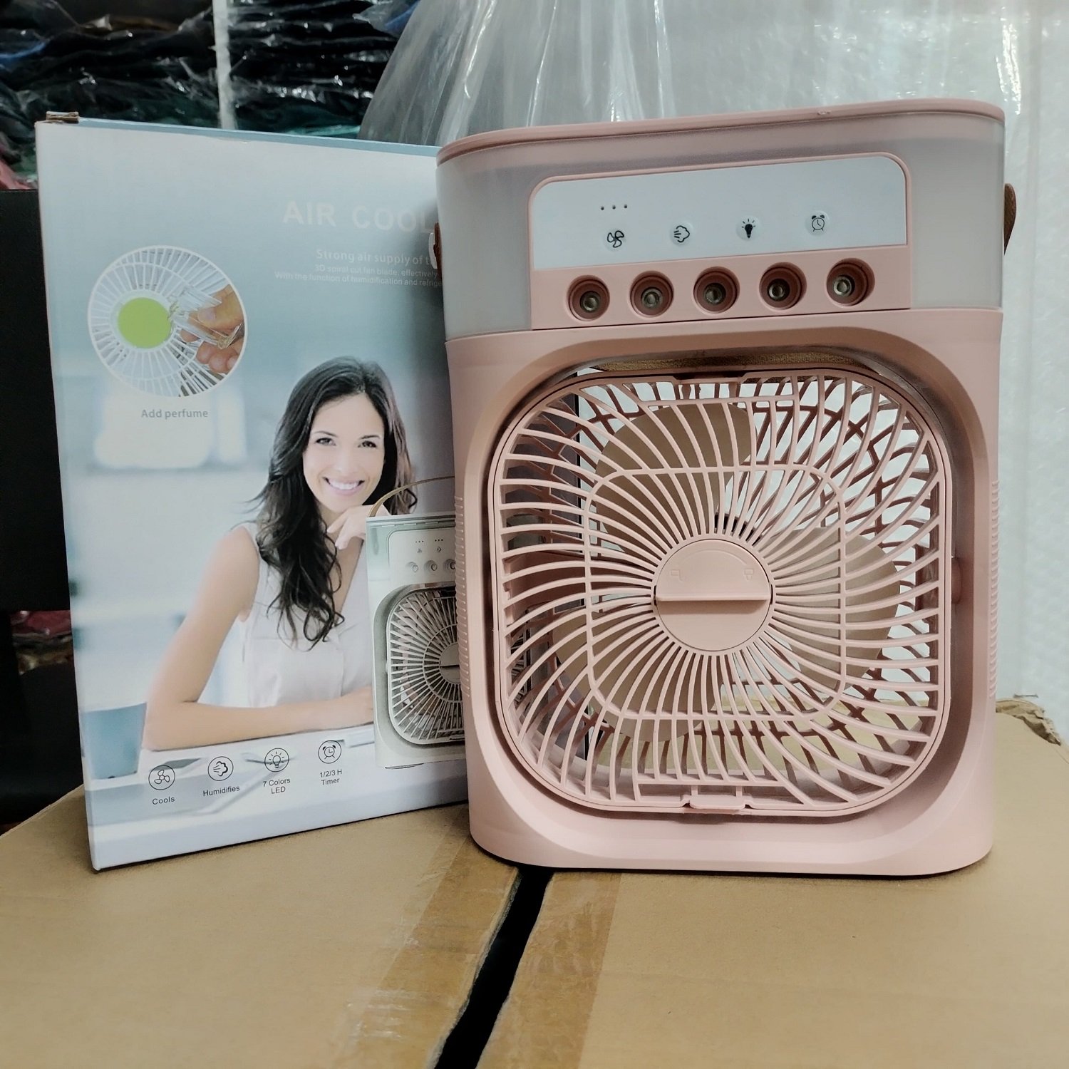 Air Cooling USB Fan with LED Night Light Water Fan - Image 3