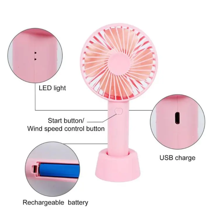 Mini Fan Very Stylish Rechargeable Hand Fan Usb Lithium Battery - Charger Fan - Image 6