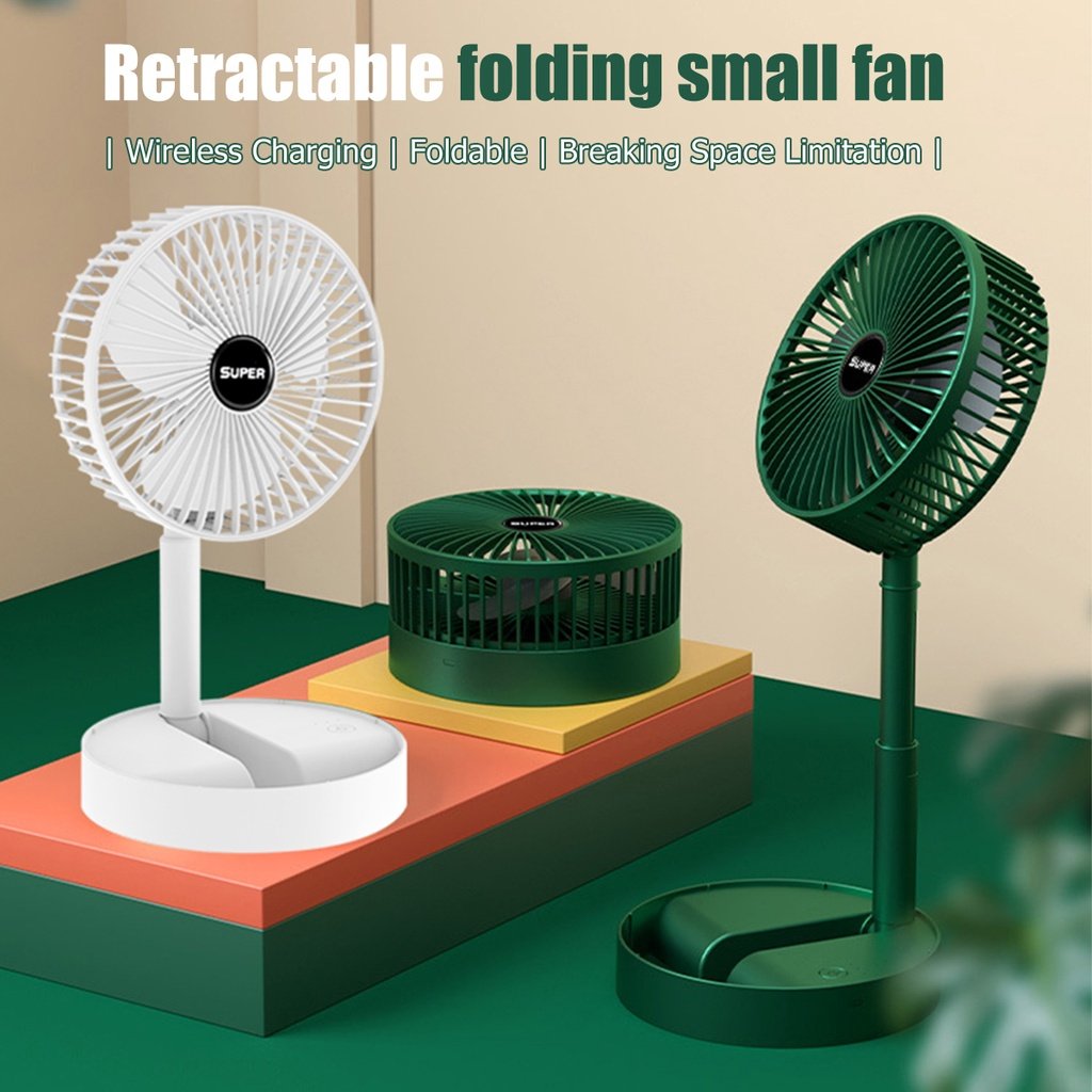 Folding Rechargeable Desk Fan, 3 Speeds Adjustable Height Table Fan with Timer, 2000mAh Rechargeable USB Charging for Home Office Travel - Image 4