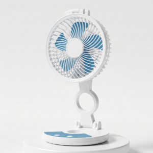 ZT rechargeable folding desktop fan with an integrated LED light