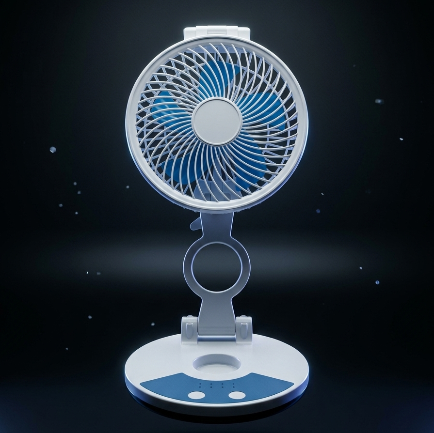 ZT rechargeable folding desktop fan with an integrated LED light - Image 2