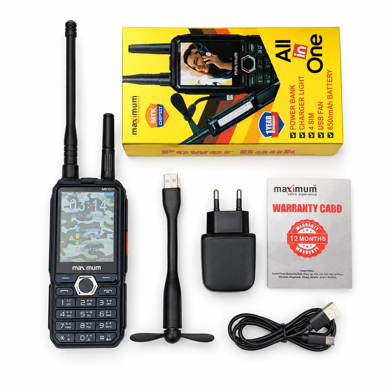 Maximum MB3031 Mobile Four SIM Dual Antenna 6500mAh Battery - Image 3