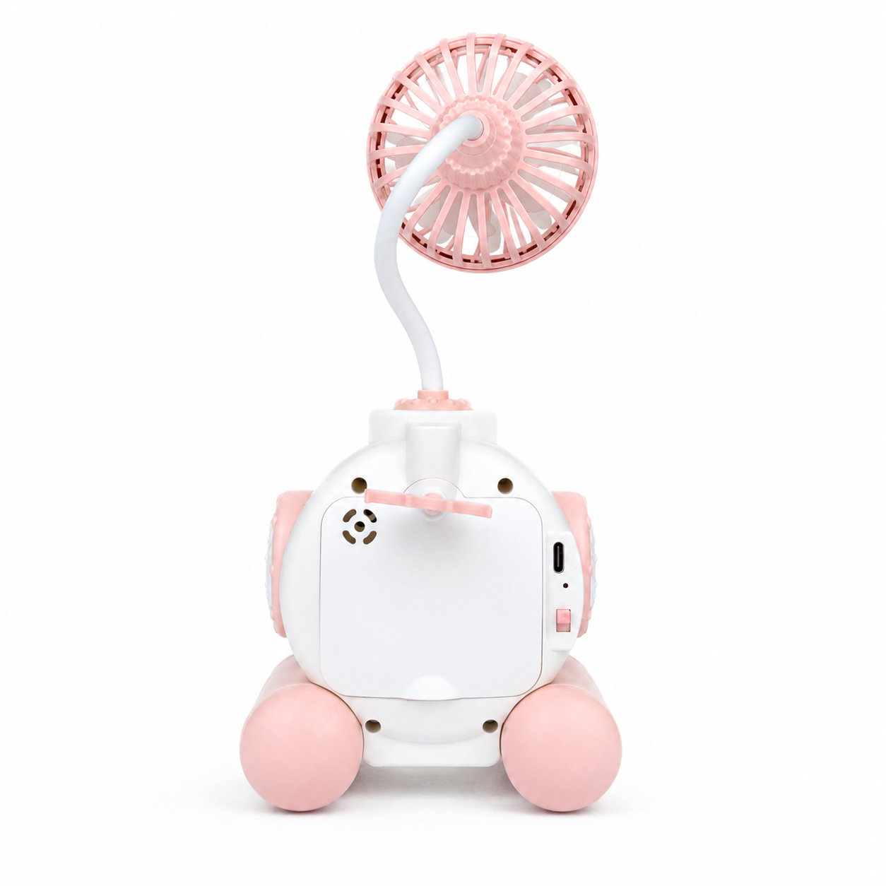 2-in-1 Cute Cartoon/Astronaut Alarm Clock with USB Rechargeable Mini Fan | Silent Desk Fan & Clock Combo for Kids Study Table & Office Decor - Image 4