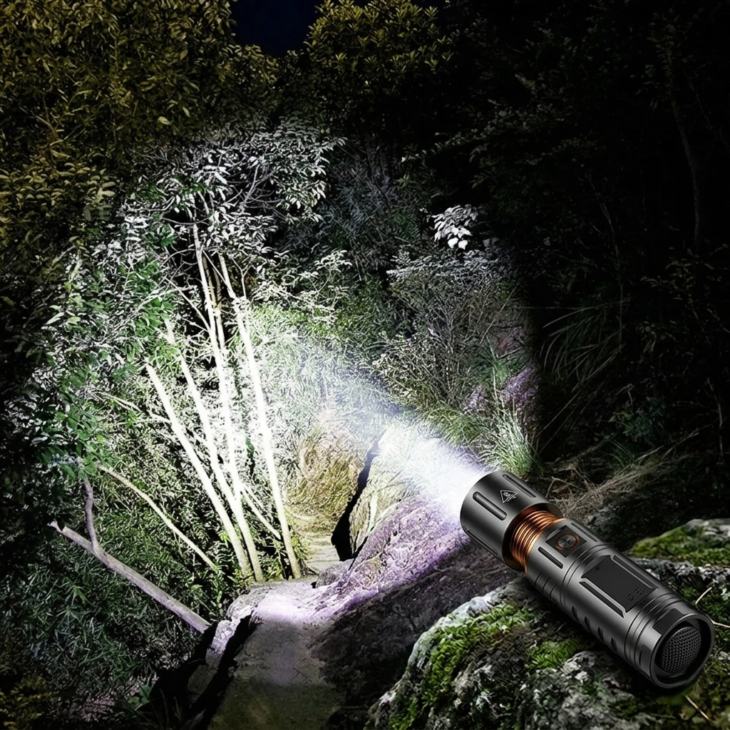 Rechargeable LED Flashlight with Telescopic Zoom & Power Bank Function - Image 2